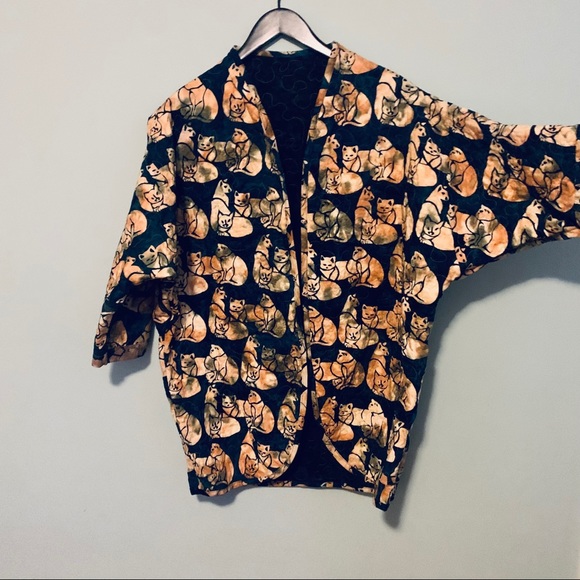 Handmade Novelty Cat Batik Print Jacket - Picture 3 of 6